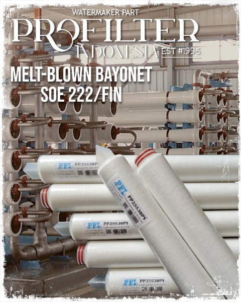pp meltblown filter cartridge bayonet soe 222 fin